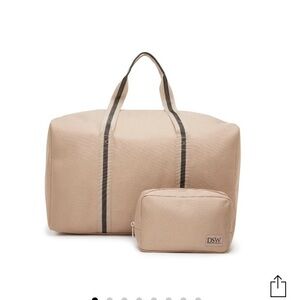 Weekender bag and sling. DSW 
Bag 17”x9.5x10
Sling 8x2.5x5.25